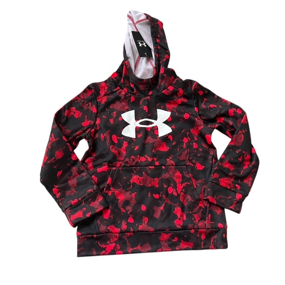 NWT Under Armour Boys Fleece Red/Black Hoodies Various Sizes